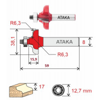 Фреза Атака 421381 кромочная калевочная D38.1/ф8/H15.9