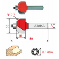 Фреза Атака 561350 кромочная калевочная D35/ф8/H16