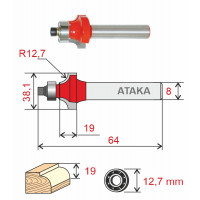 Фреза Атака 591381 кромочная калевочная D38.1/ф8/H19
