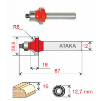 Фреза Атака 592286 кромочная калевочная D28.6/ф12/H16