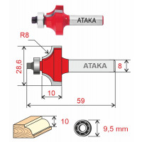 Фреза Атака 601286 кромочная калевочная D28.6/ф8/H16