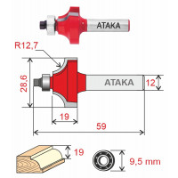 Фреза Атака 602381 кромочная калевочная D38.1/ф12/H19