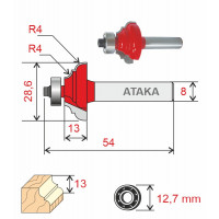 Фреза Атака кромочная калевочная D28.6/ф8/H13 (8141000)