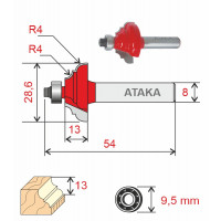 Фреза Атака кромочная калевочная D28.6/ф8/H13 (8141030)