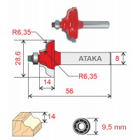 Фреза Атака кромочная калевочная D28.6/ф8/H14